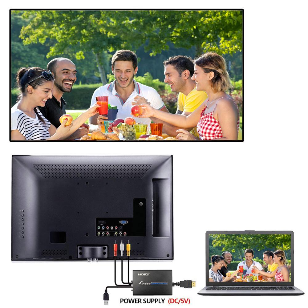 HDMI to AV S-Video CVBS Video Converter HDMI to SVIDEO+S VIDEO Switcher Adaptor HD 3RCA PAL/NTSC Switch for TV PC Blue-Ray DVD