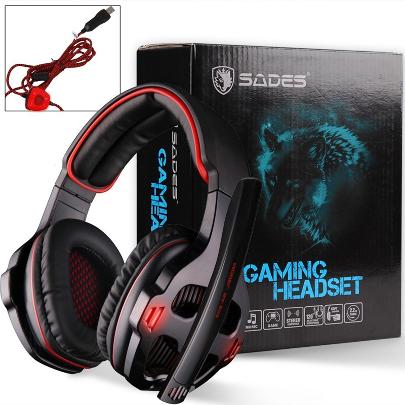 Sa903 Kopfhörer 7,1 USB PC Headset Tiefe Bass Gaming Kopfhörer Mit LED Mikrofon Für Spiele-Player