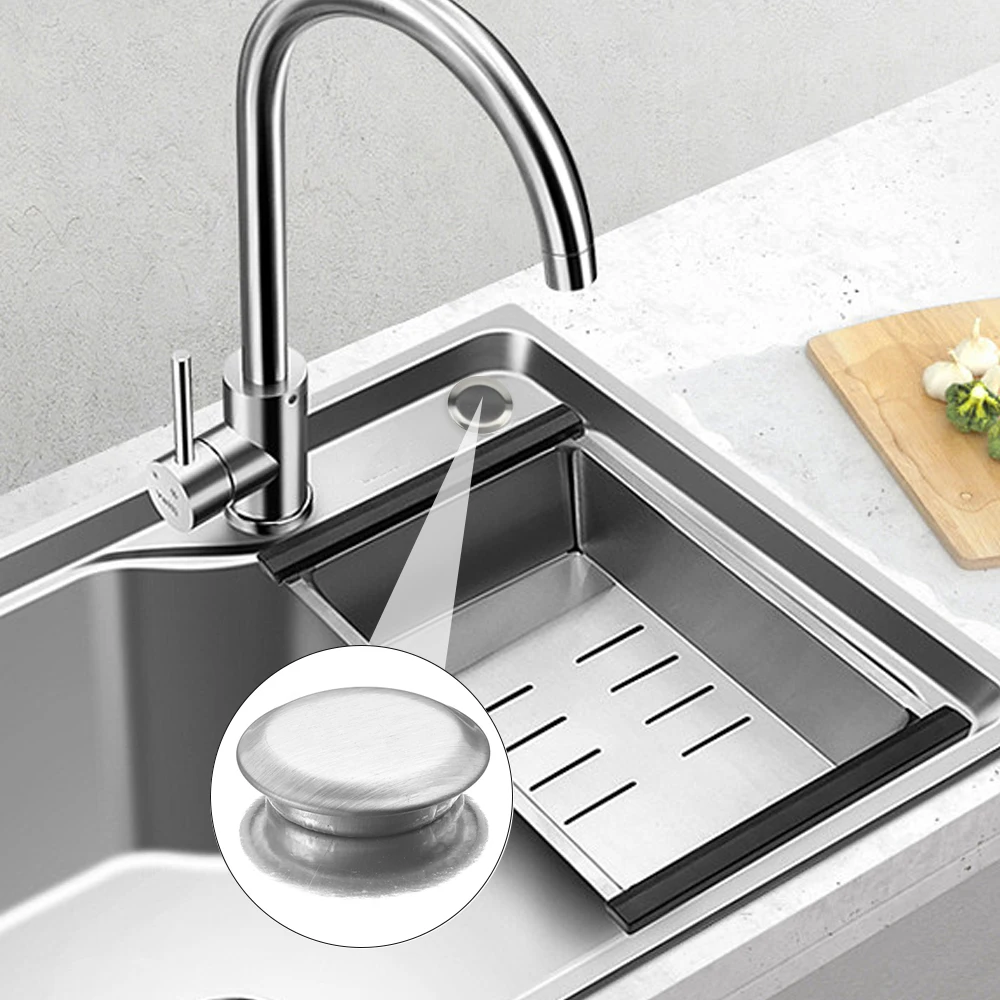 Stainless Steel Sink Plug Faucet Hole Cover Water Stopper Kitchen Drainage Seal Anti-leakage Basin Bathroom Tools 21mm,25mm,27mm