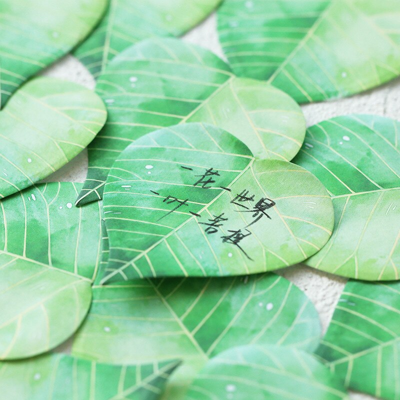30Pcs Mini Simulatie Natuurlijke Plant Blad Notitie Memo Pad Note Planner Sticker Japanse Briefpapier School Kantoorbenodigdheden