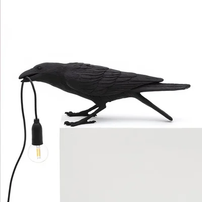 Nordic Lucky Bird Table Lamp Bedroom Bedside Living Room Table Lights Resin Animal Lively Home Decor Lighting Fixture