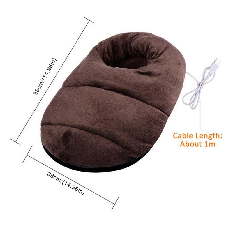 Vinter fodvarmer sko bløde elektriske varmesko usb genopladelige sne støvler vaskbare til hjemmekontor varme