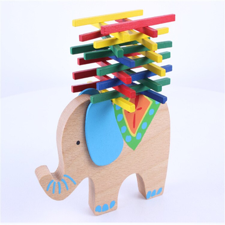 Mignon éléphant chameau balance puzzle jouets coloré en bois empilage jeu interaction Parent-enfant drôle jouets pour les enfants