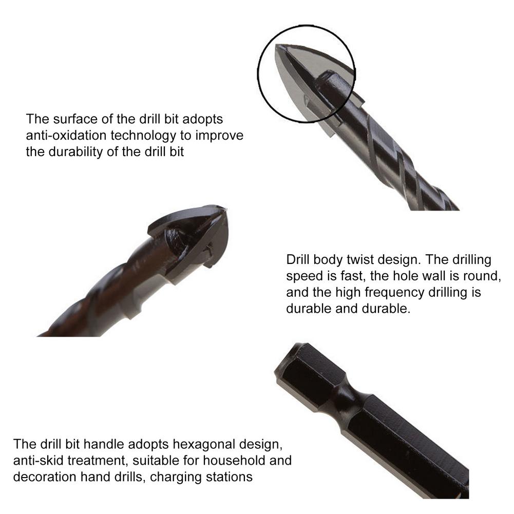 Concrete Drill Bit Set Tile Carbide Tip Set for Wood Ceramic