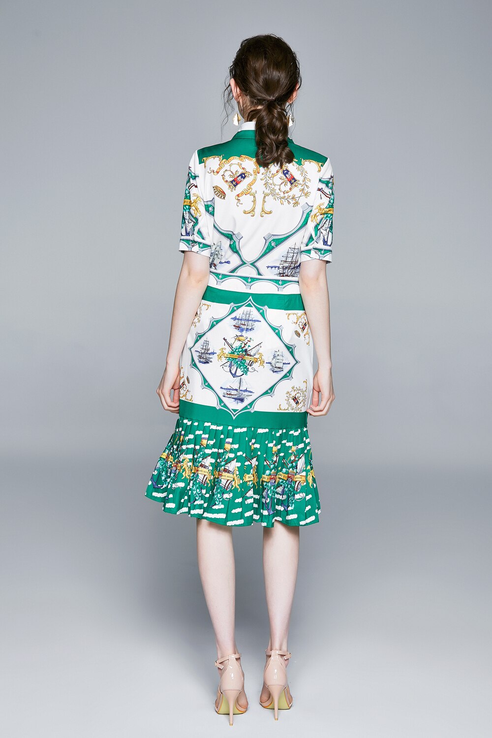 Retro Print Fishtail Skirt main image 0