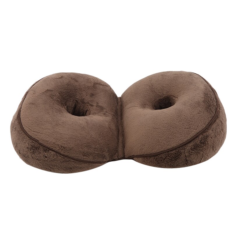 Double Comfort Cushion Plush Lift Hips Up Seat Cushion Folding Pillow Can Be Stored Pressure Relief Fits: coffee