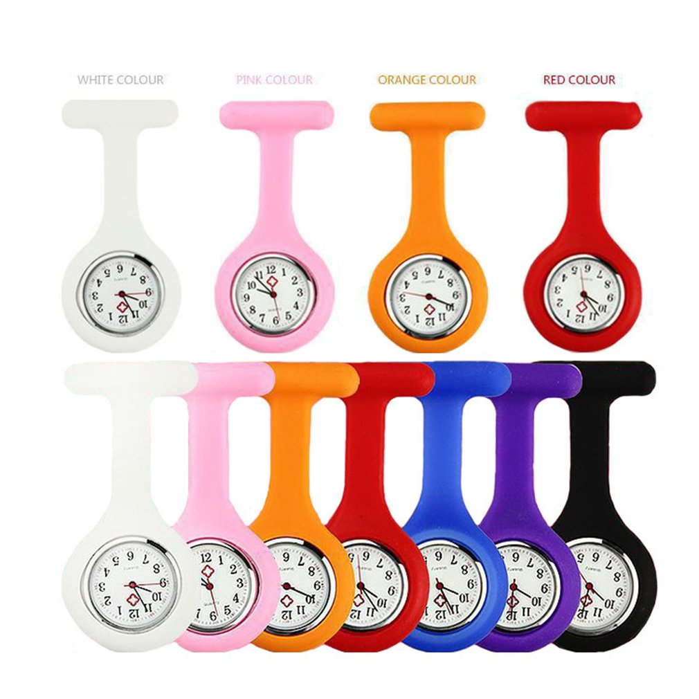 Verkoop Pocket Horloges Siliconen Verpleegster Horloge Broche Tunic Fob Horloge Met Gratis Batterij Verpleegkundige Reloj De Bolsillo