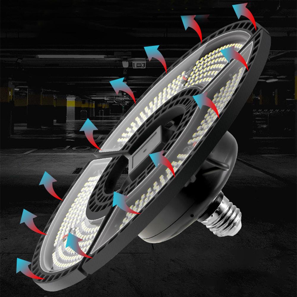 E27/E26 LED Lamp 100-265V 60W Deformation Garage Light UFO High Bay Light Ceiling Light Foldable Workshop Lamp Factory Light