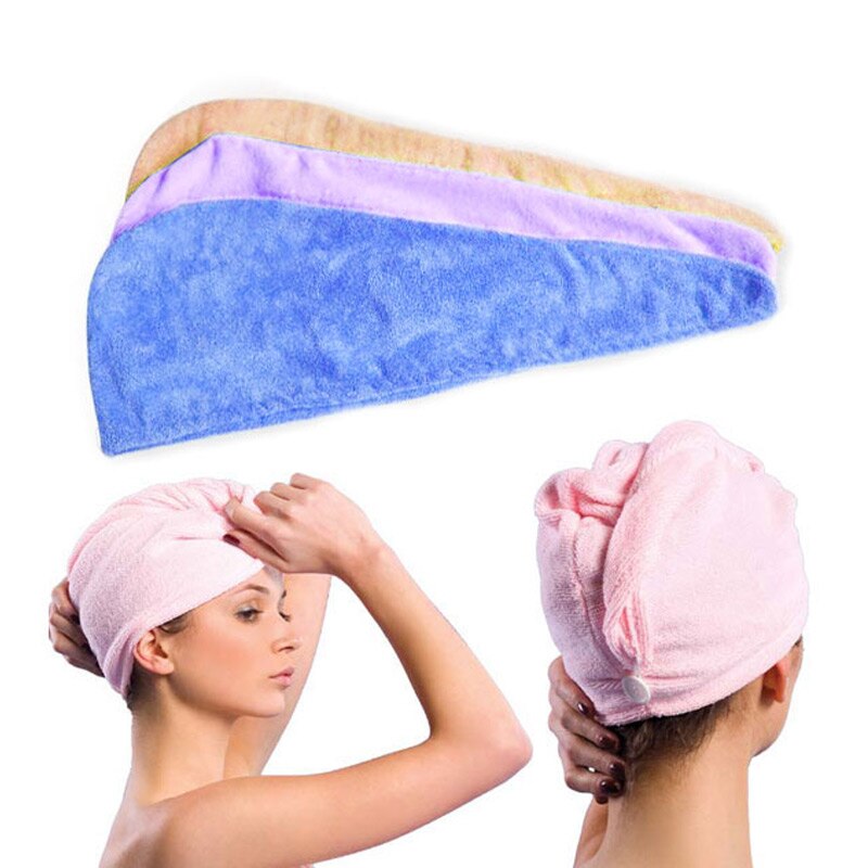 Vrouwen haar drogen hoed make-up paardenstaart houder dame waterabsorberende microvezel handdoek badmuts  c66: Default Title