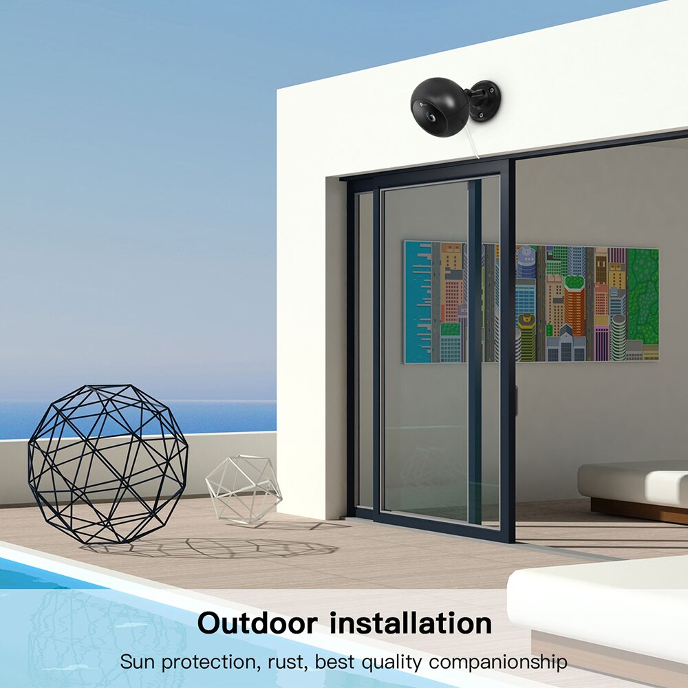 Vægbeslag til kasa cam udendørs  (kc200)  beskyttende vejrbestandigt dæksel + fleksibel justerbar sikkerhedsbeslag indendørs