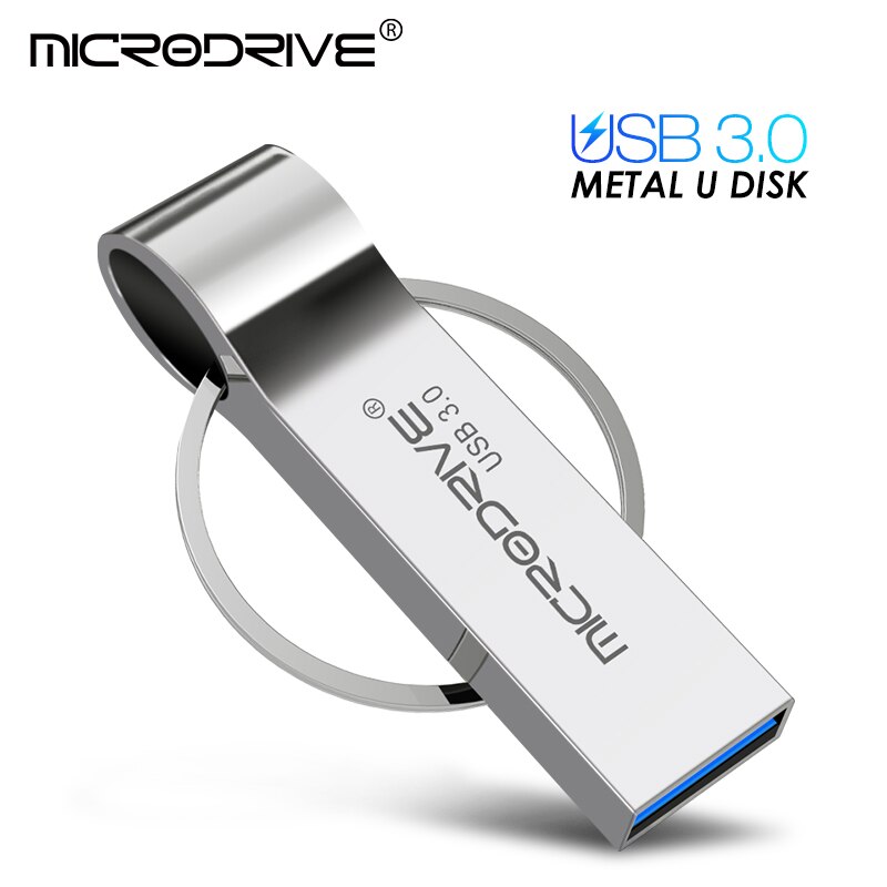 3.0 à prova d' água 128GB pen drive GB 32 64GB 16GB Flash Drive USB Flash Drive Memory Stick u disco de Armazenamento De metal: 64GB / Prata