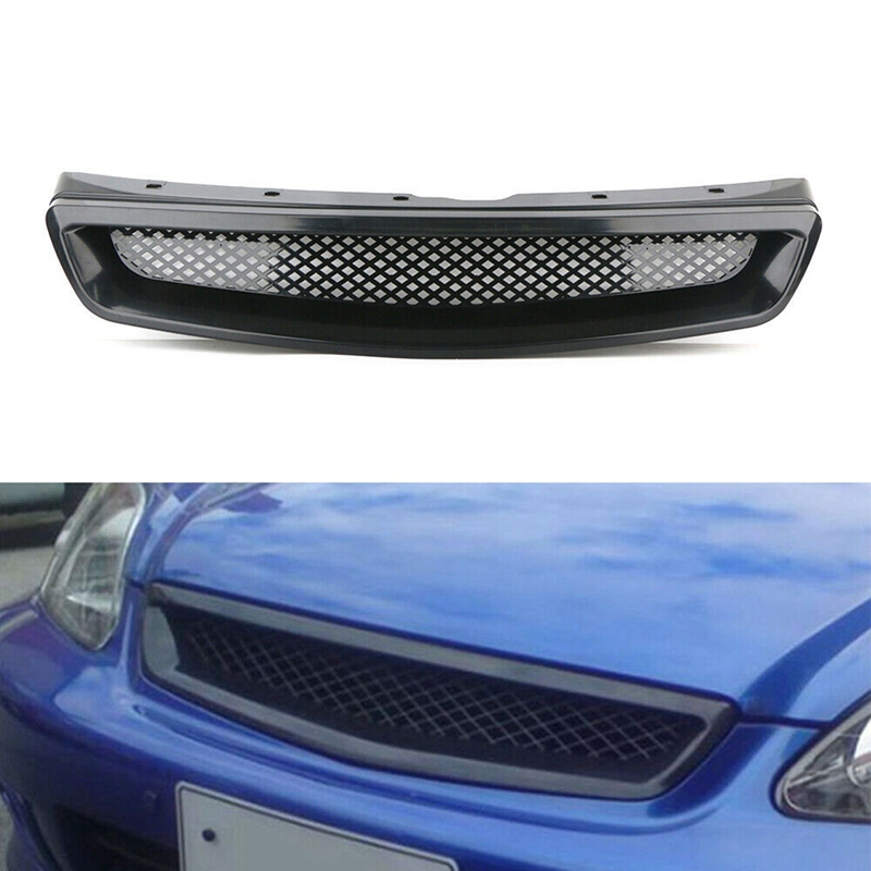 Rejilla de malla para capó delantero de coche, parachoques de carreras para Honda, Civic, EK, CX, DX, EX, HX, LX, Tipo R, años 1999 a 2000, 2 uds.