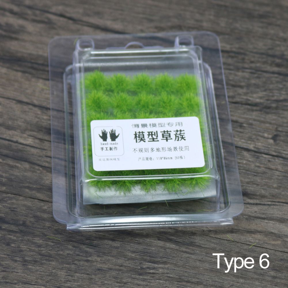 50PCS 5mm Landscape Multi-terrain Sand Table Scene Simulation Model Plant Cluster Miniature Grass Bushes Artificial Grass Tufts: type 6