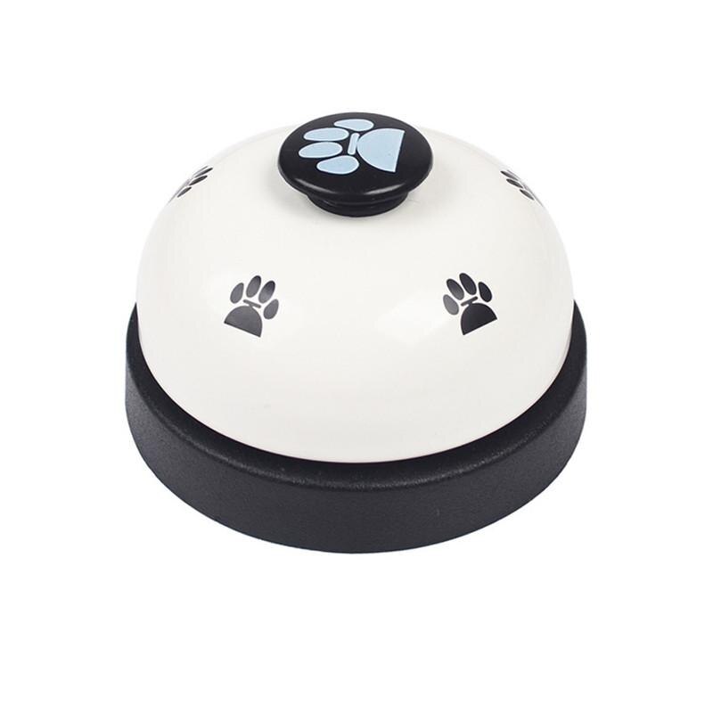 Kæledyr hund kat træning ring klokke metal hund interaktivt legetøj træning tilbehør kæledyr uddannelsesmæssig fodring ringe hund udstyr: Hvid