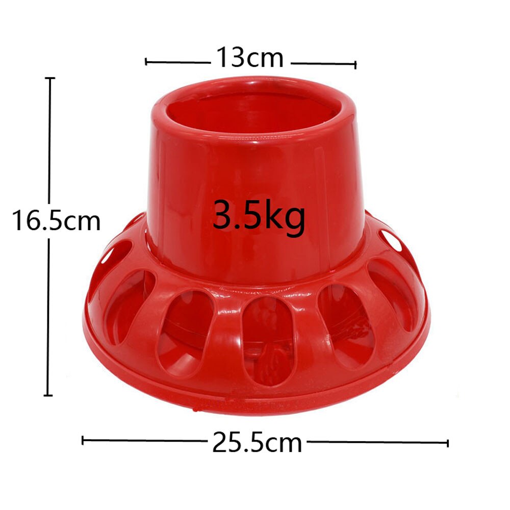 2 Pcs Poultry Feeding Tools 1.5 Kg / 2.5 Kg/3.5 Kg Red Plastic Chicken Feeders Quail Feed Bucket Poultry Farming Tools