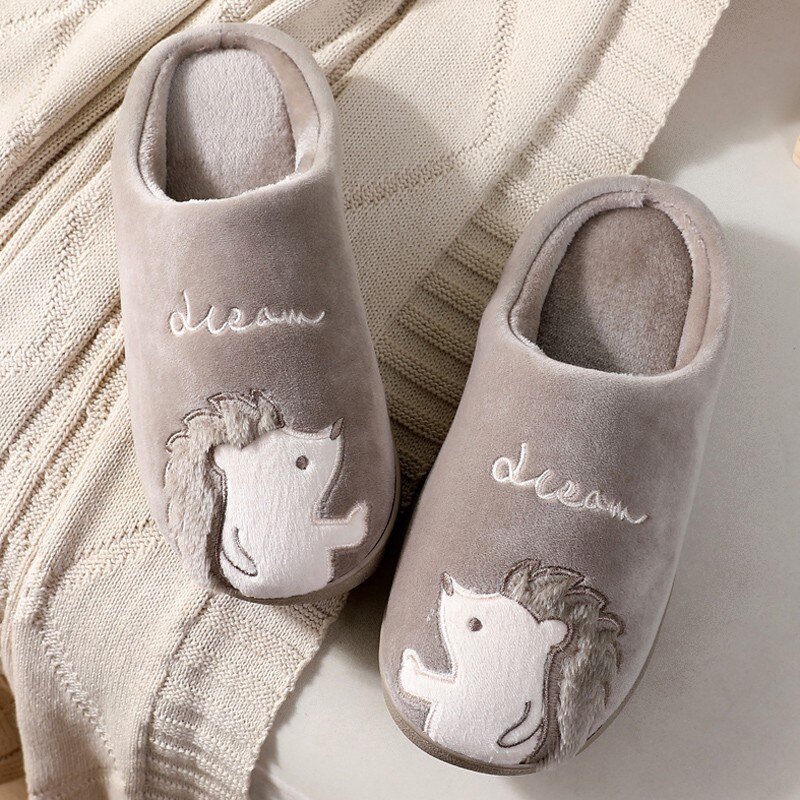 Pantoufle chaussure femme maison hiver Pantoufles de maison à enfiler pour femme et homme, mignon, motif hérisson, Animal de dessin animé, doux et