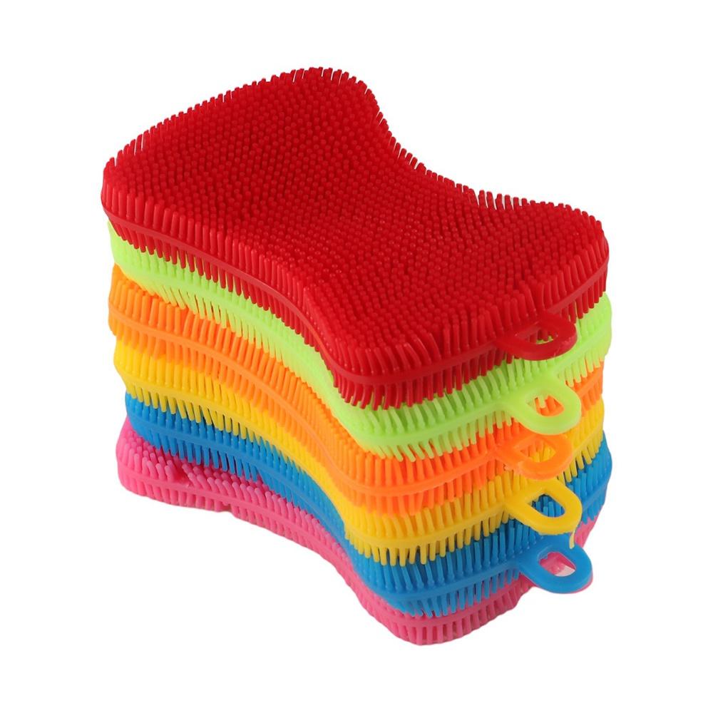 Cleaning Tool Double Sided Silicone Dishwashing Brush Soft Reusable Washing Cleaning Brushes Flexible Cleaning Brush Kitchen