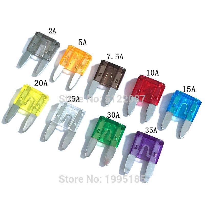 50 Stks/partij Kleine Auto Zekering Auto Standaard Auto Zekering Blade 2A 5A / 7.5A / 10A / 15A / 20A / 25A / 30A 35A Mini Auto Zekering