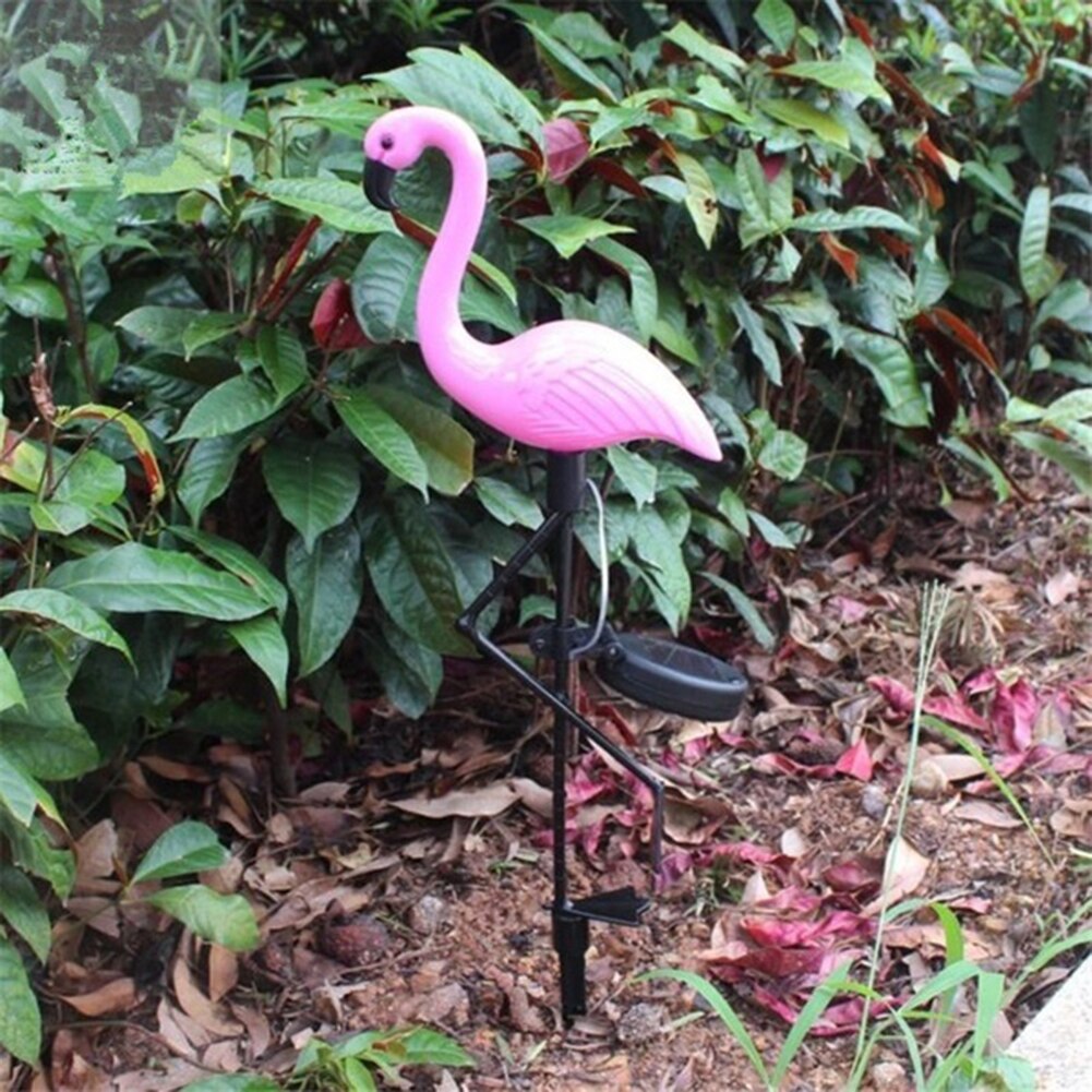 Solcelledrevet flamingo-pæl led lys vandtæt vej haveplæne gårdlampe til gårdhave