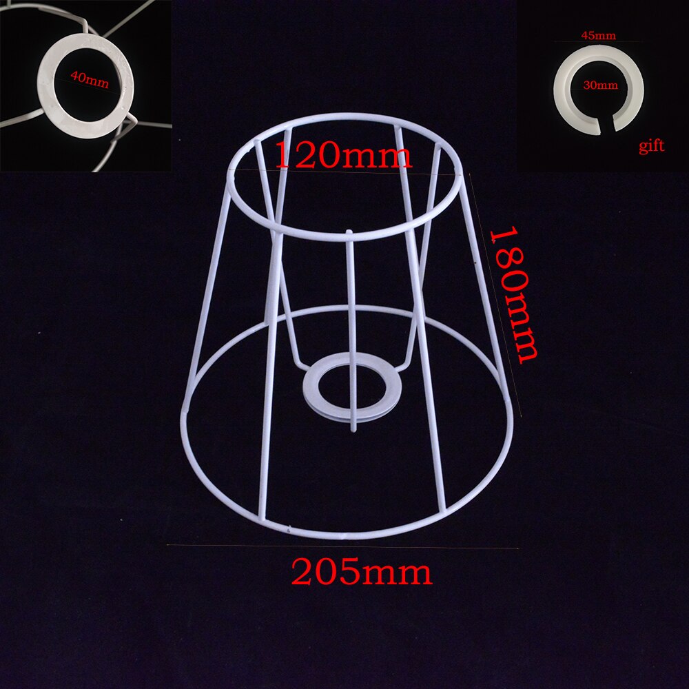 Xianfan Circular Lampshade Frame Ring 17/23.5/25.5cm Diameter Lamp Light Shade DIY Making Kit Set Iron E27 Lampshade Frame: 120 and 205 and 180