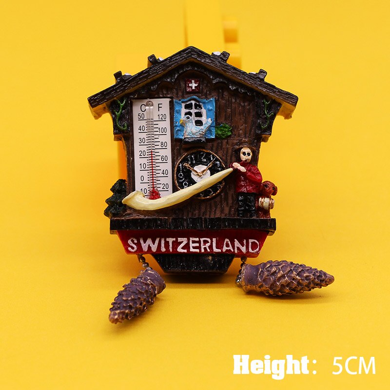 Swiss sheep refrigerator magnets handmade 3D home kitchen decoration Swiss tourist souvenirs coogoo bell model magnets hand-painted tourist swiss souvenirs Painted refrigerator sticker home decoration: rod