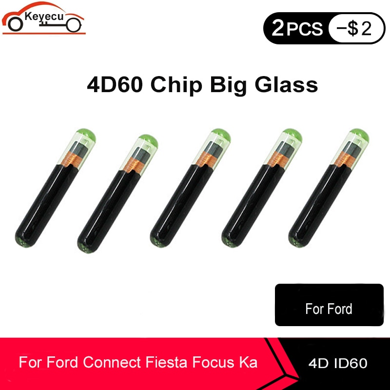 Keyecu 5 Stks/partij Aftermarket 4D60 ID60 Glas Grote Transponder Chip Voor Ford Focus Connect Fiesta Ka Mondeo