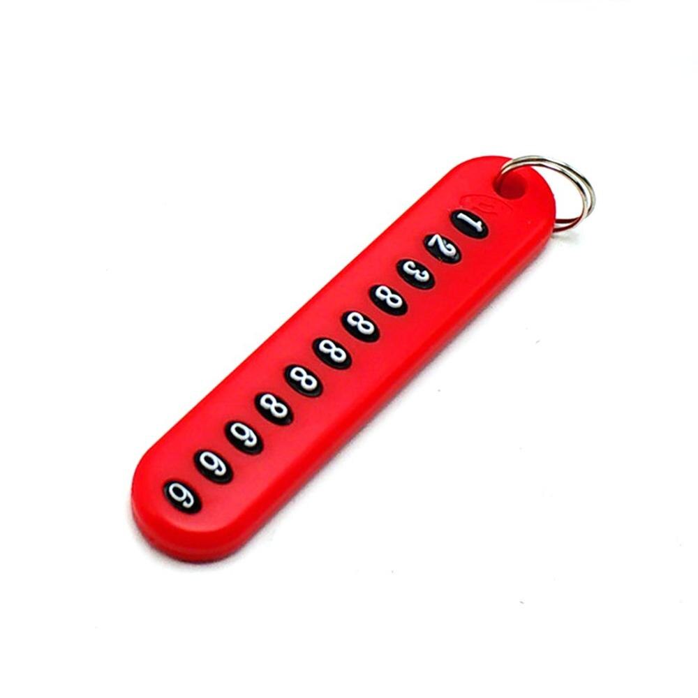 Gør-det-selv nøglenummer anti-tabt bilnøgle anti-off nummer kort nøglering dekoration kort telefon nummer bord car board car board ramme: Rød