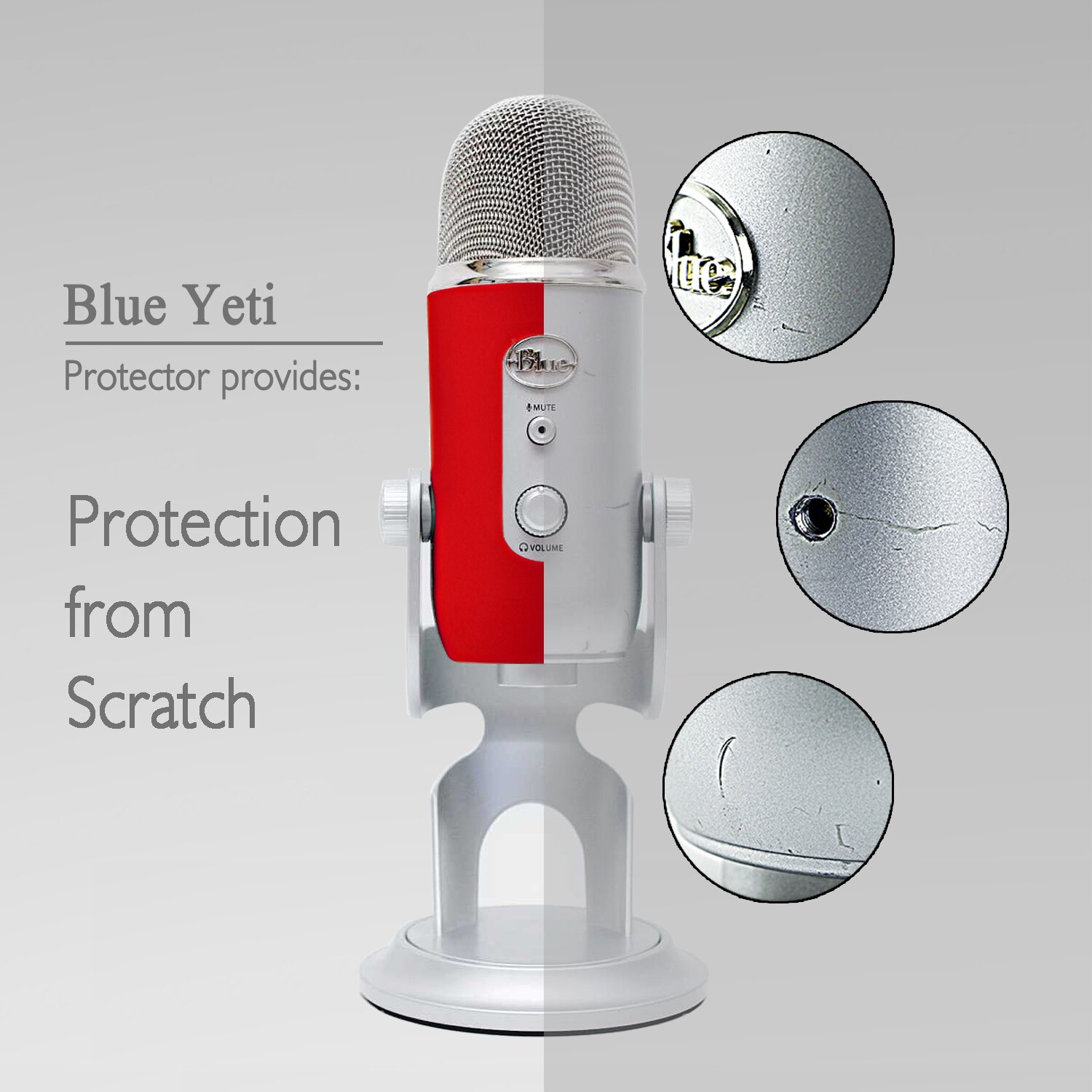 Pare-brise de Microphone de mousse antipoussière de protecteur de gel de silice pour le Yeti bleu, couverture d'éponge de filtre de bruit de microphones de condensateur de Yeti Pro