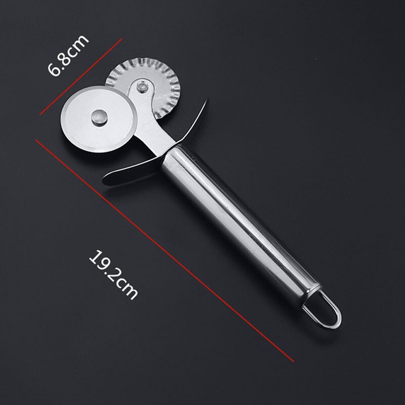 4 Patronen Dubbele Roller Pizza Mes Cutter Rvs Pizza Cutter Gebak Pasta Deeg Crimper Keuken Pizza Gereedschap: C