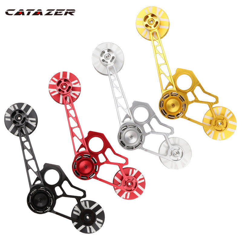CATAZER Aluminum Alloy Chain Tensioner Guide Wheel Tension Device CNC Chain Tension Adapter For Brompton