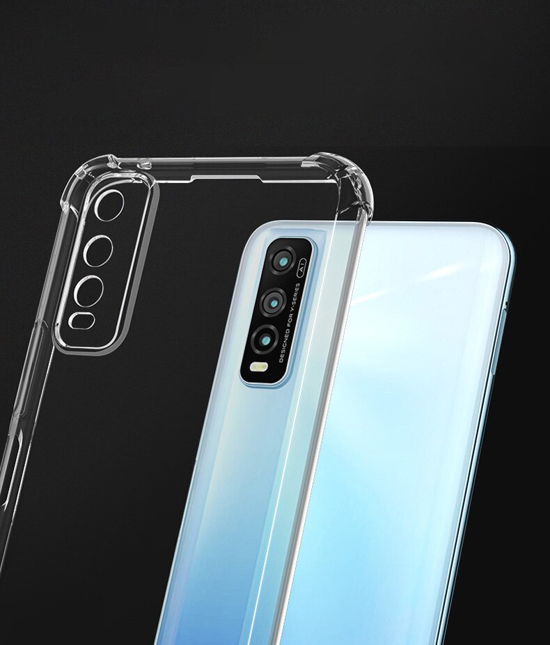 Funda airbag-stoßschutzhülle für vivo  y11s y12s y20 y20a y20g y20i y20s y20sg y30g, weiche, transparente, dünne tpu-silikonhülle
