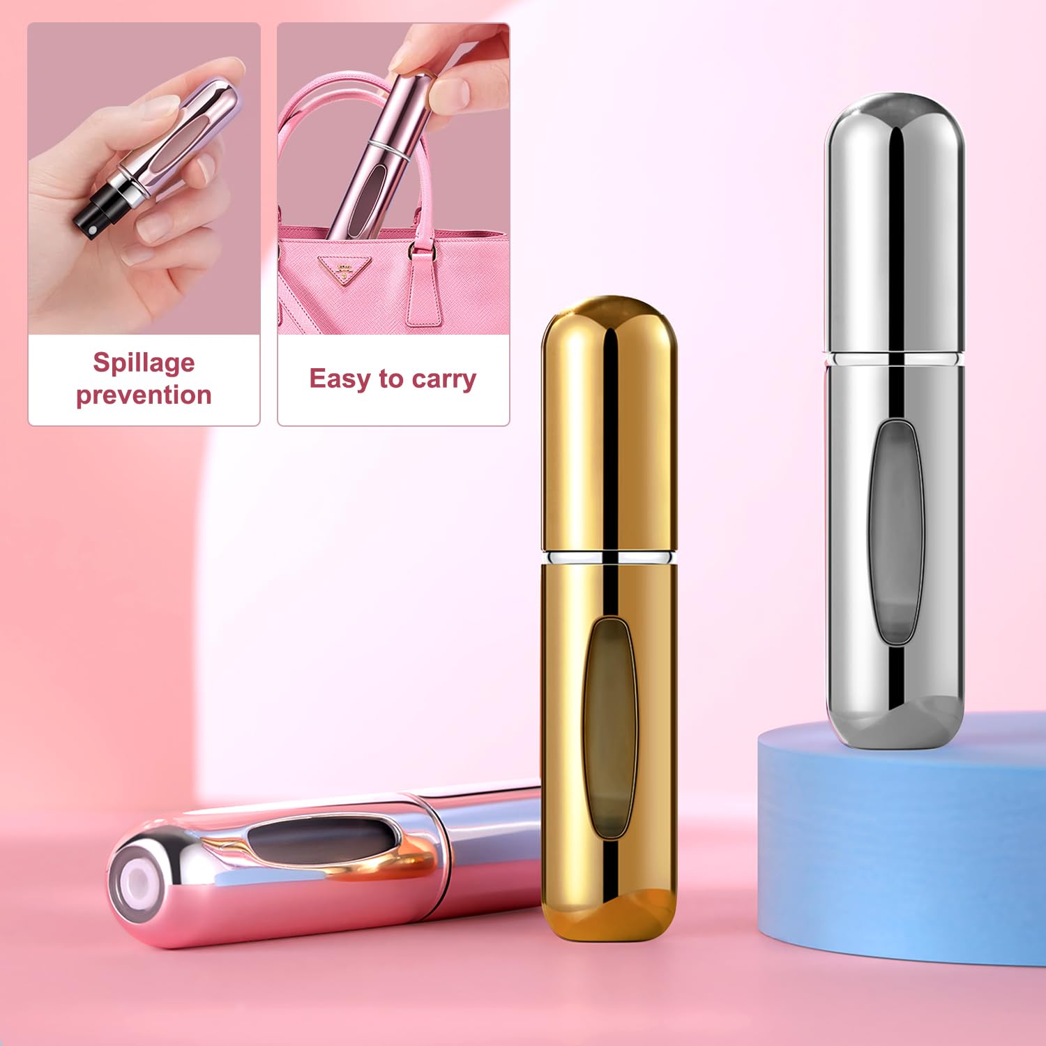 4Pcs Pocket Perfume Dispenser - Travel Perfume Bottle Refillable 5ml Spray Bottle - Perfume Travel Refillable Leak Proof