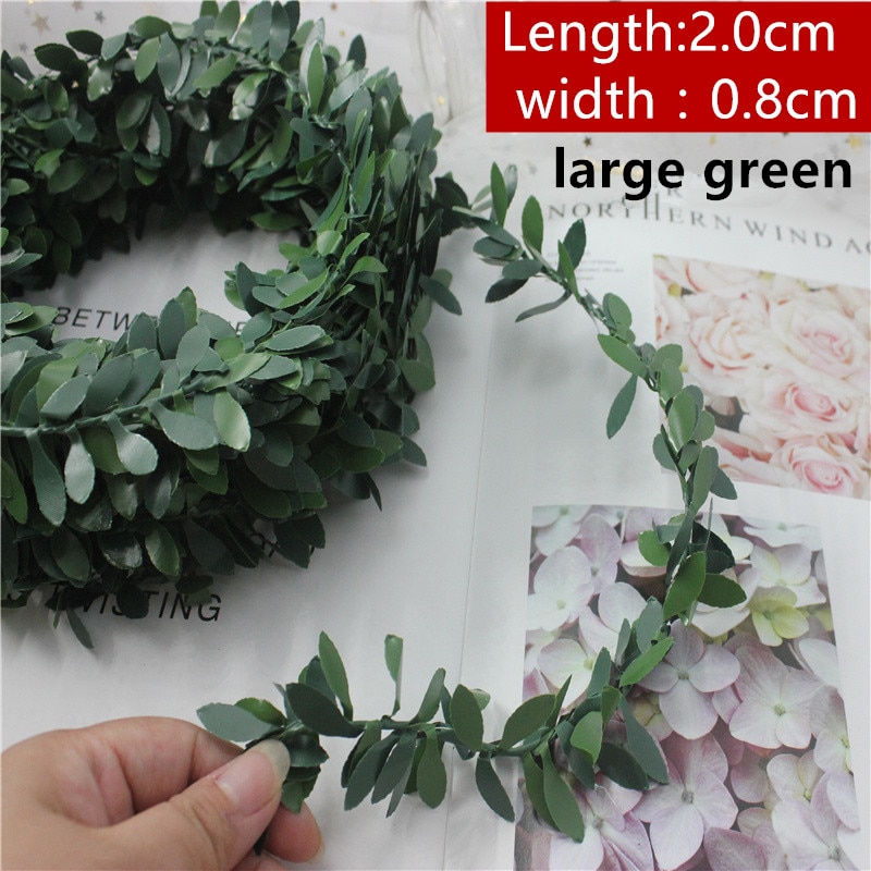 100 cm/unids barato hecho por el hombre siempre primavera otoño flor artificial planta verde guirnalda mimbre de planta decoración del hogar con hojas boda