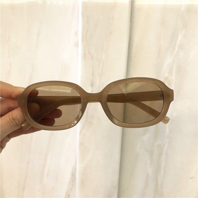 Vem sötnos trendiga 90s solglasögon dammärke retro oval båge solglasögon nyanser korea stil sunnies kvinnlig  s161: C6 te