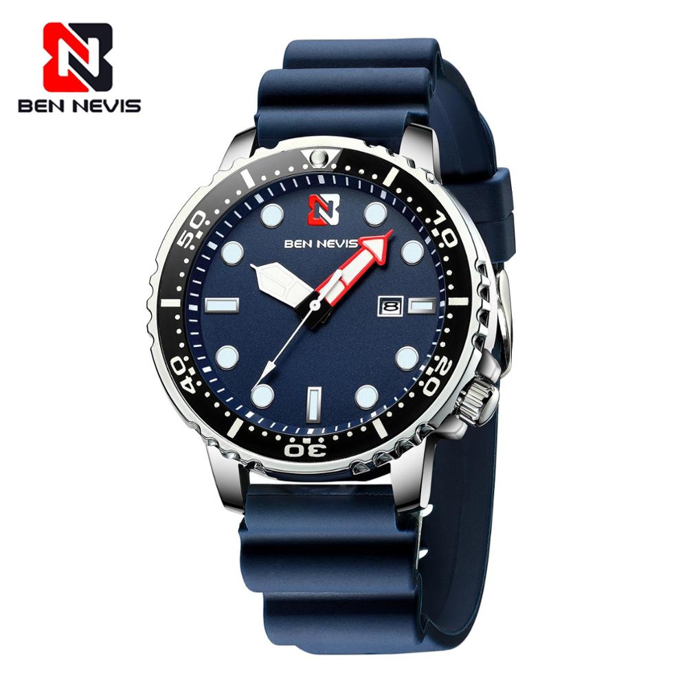 Ben Nevis Sport Horloge Quartz Heren Horloge Datum Kalender Silicone