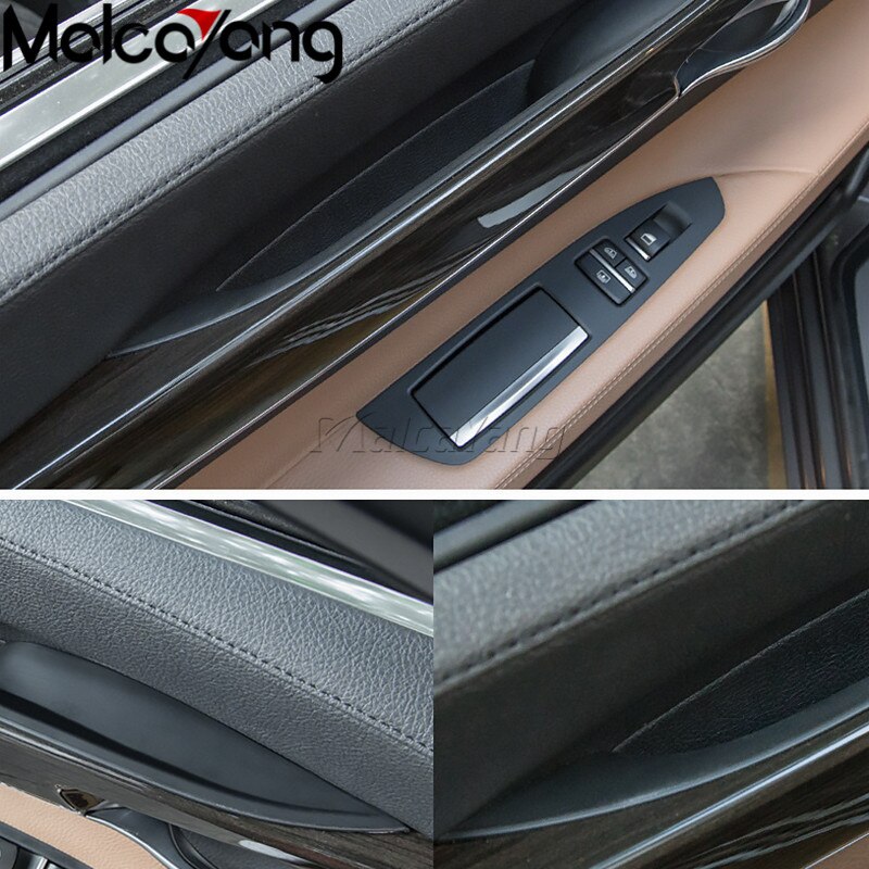 Manijas de puerta Interior de coche trasero izquierdo delantero derecho, Panel de puertas interiores, barra de manija, cubierta embellecedora para BMW serie 7, F01, F02