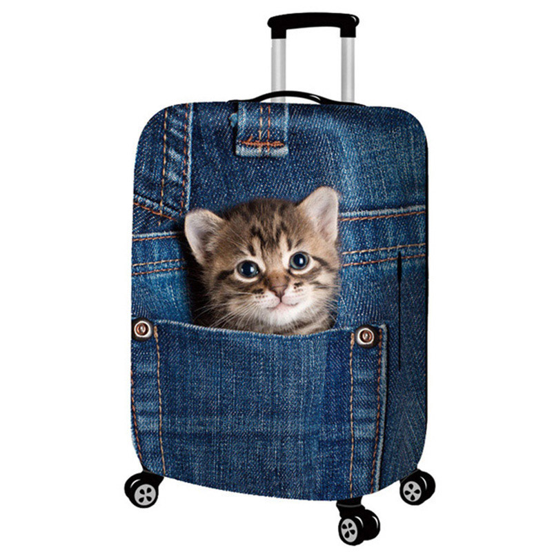 Koffer Bagage Cover 18-32 Inch Trolley Bagage Elastische Bescherming Cover Kofferbak Stof Beschermhoes Covers Travel Accessoires: XL / Bruin