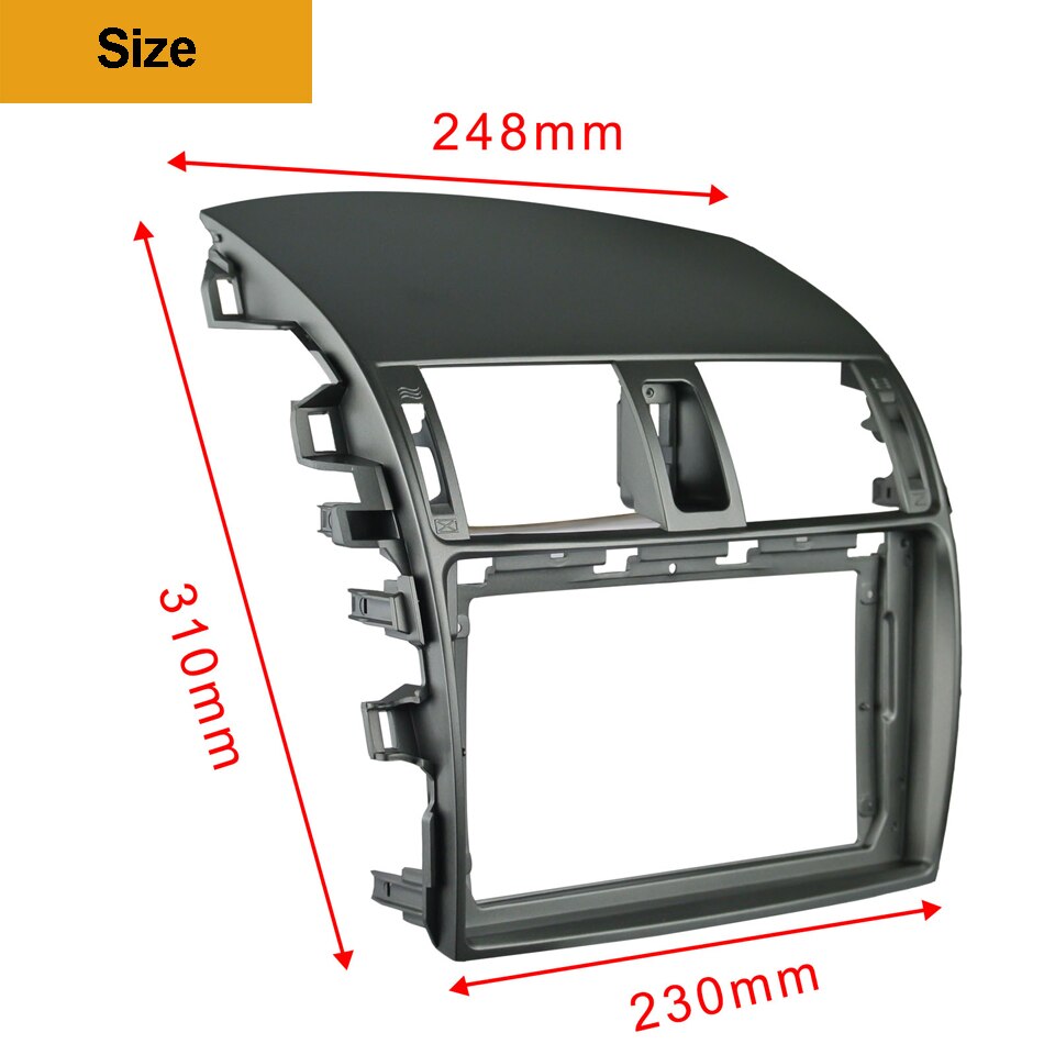 1/2Din DVD del coche de adaptador de conexión de audio Dash Trim Kits de Facia Panel 9 "para el Toyota Corolla Altis 09-13 doble Din reproductor de Radio