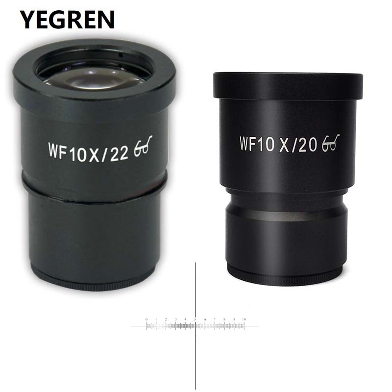 WF10X Wide Angle High Eye-piont Eyepiece Optical Ocular Lens for Stereo Microscope with Cross Reticle Scale Micrometer