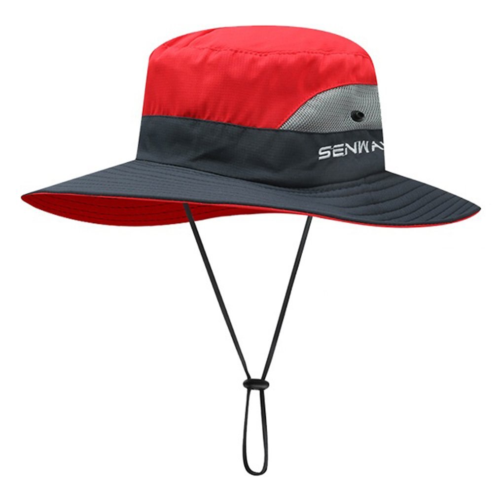 Hat summer outdoor sun hat UV protection sun protection travel cap mountaineering couple fishing sun hat: Red