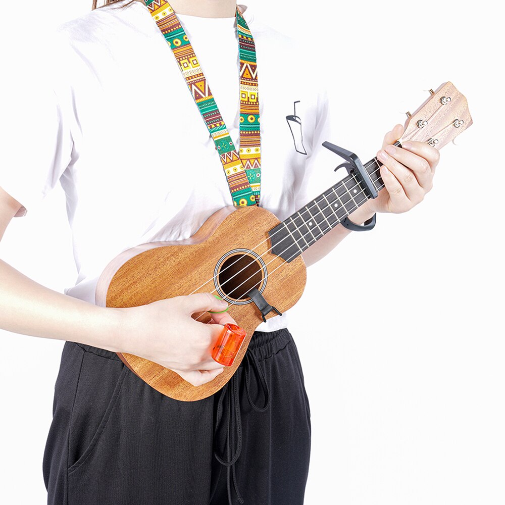 Ukulele 21 Inch Ukeleles Mini Guitar Musical Instrument Solid Wood with String Capo Thumb Hammer Strap for Beginners