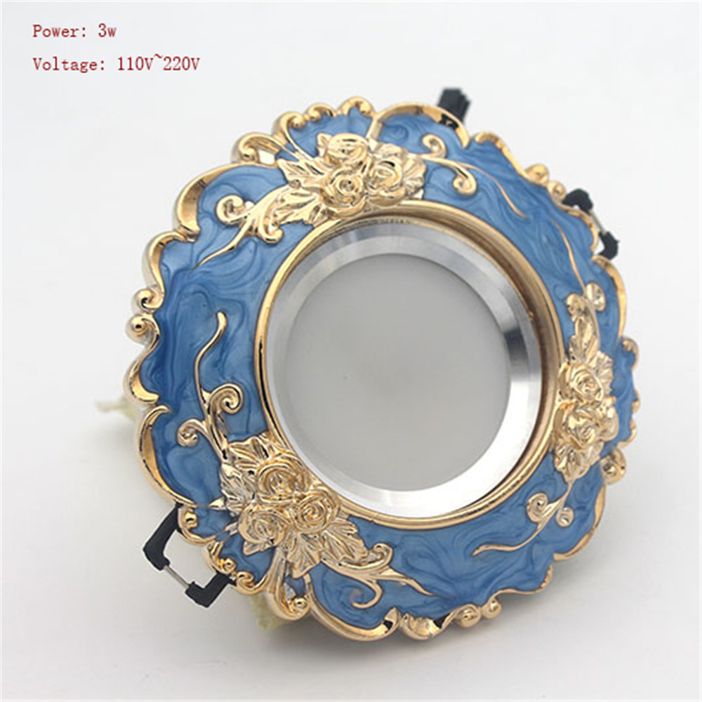 Art Deco Resin Blauw Goud Guirlande Led Downlighters Woonkamer Hal 5W 7W Loft Interieur Inbouw Plafonds Lamp 110V 220V Spanning: changeable / Black