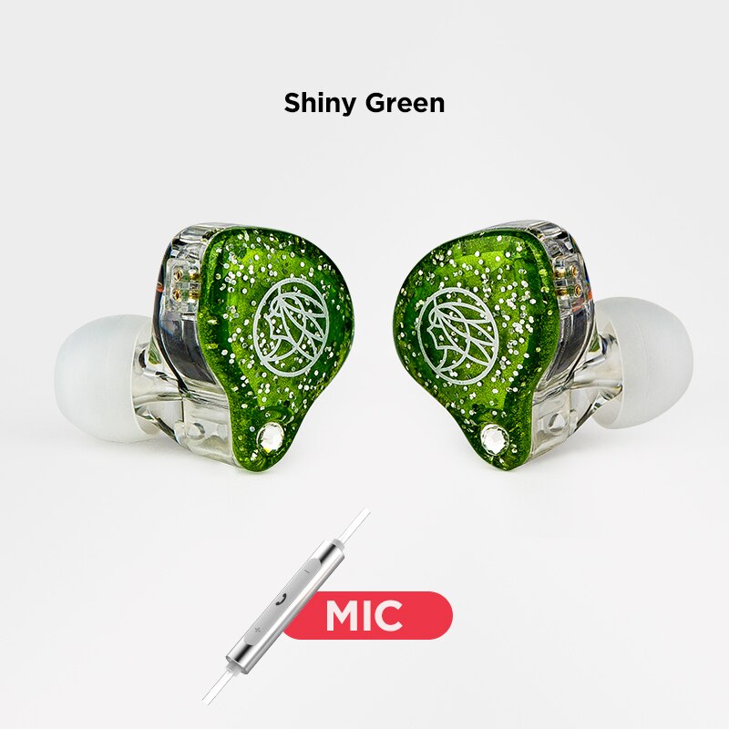 Originale TFZ In DIRETTA 1 In Trasduttore Auricolare Dell'orecchio HIFI Monitor Corsa E Jogging Sport auricolari con microfono 11.4 MILLIMETRI + 2DD Grafene Unità: 007Shiny Green-MIC