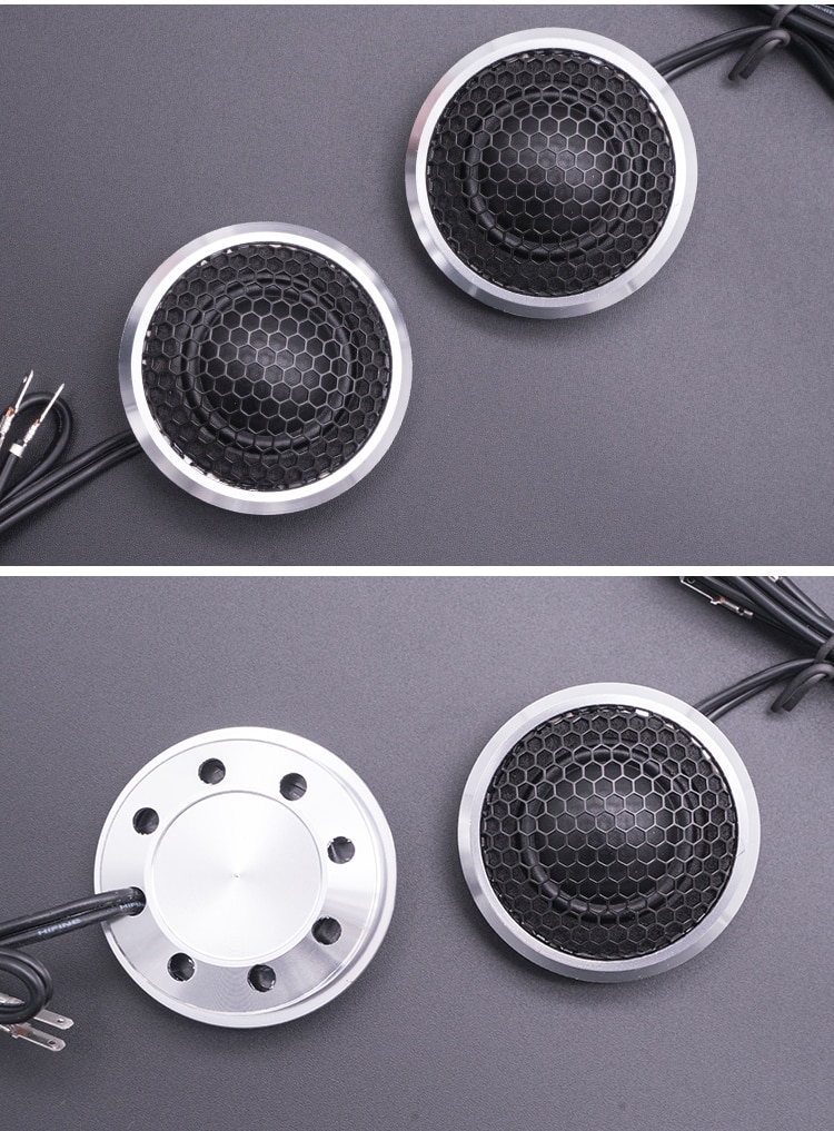 Bil 2 stk 100w hifi auto 25mm silke film dome stereo diskanthøjttaler højttaler metal aluminium kabinet højttaler til biler køretøj