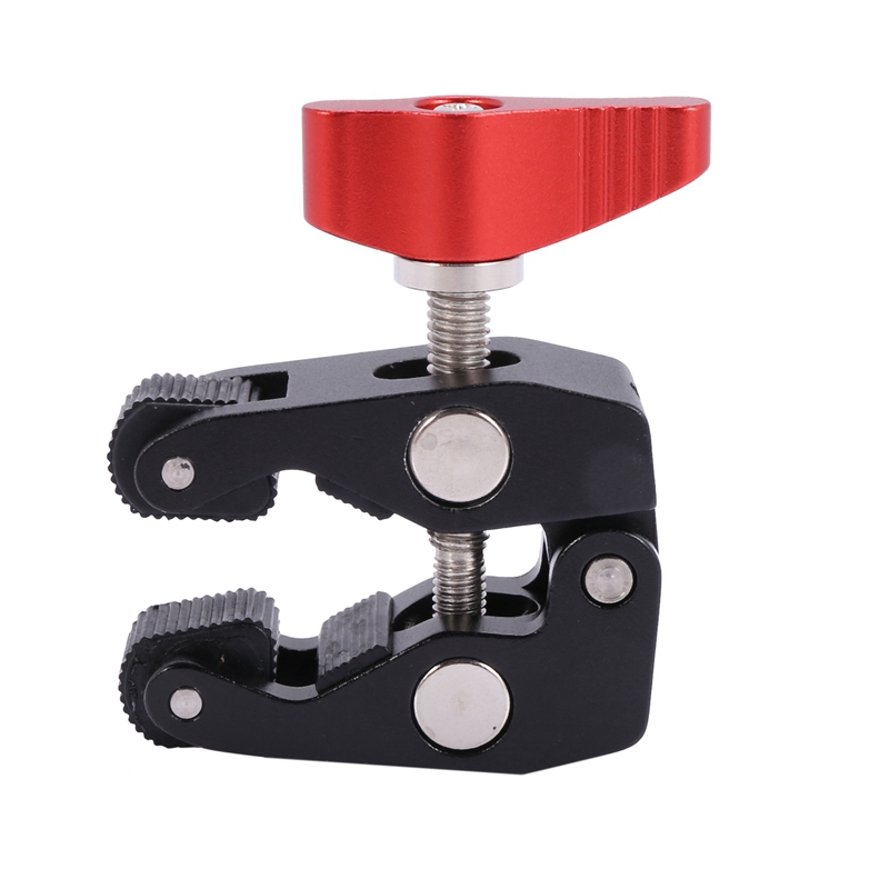 2x slr-kamera-magic-arm, doppelschuh-kugelkopf, krabbenklauenklemme, universelle monitorhalterung, kugelkopfklemme, superhalter