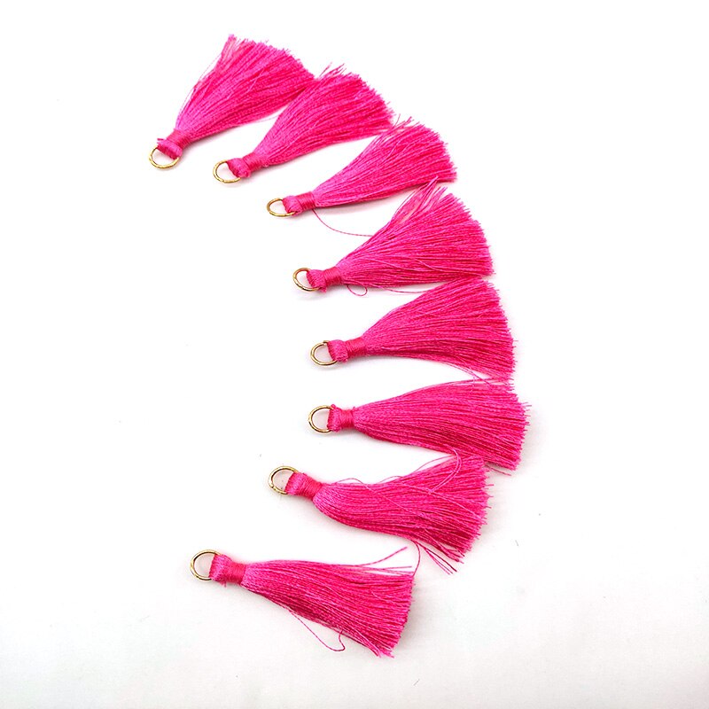 10 Pcs Silky Handmade Soft Craft Mini Tassels with Loops for Jewelry Making, DIY Projects, Bookmarks Accessories: Rose