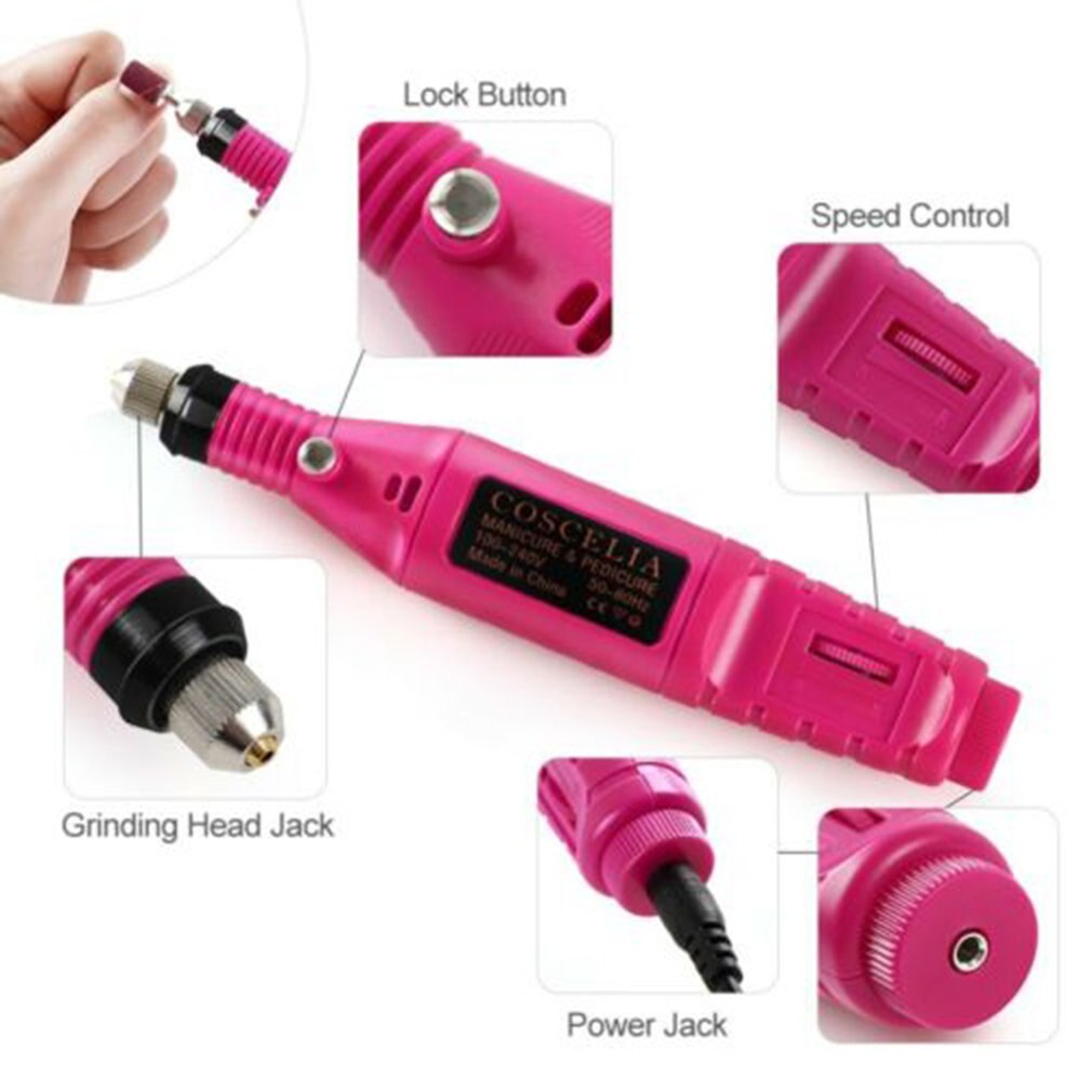Elektrische boormachine nagelvijl acryl kunstvijl manicure pedicure draagbare machine kit praktische duurzame kit