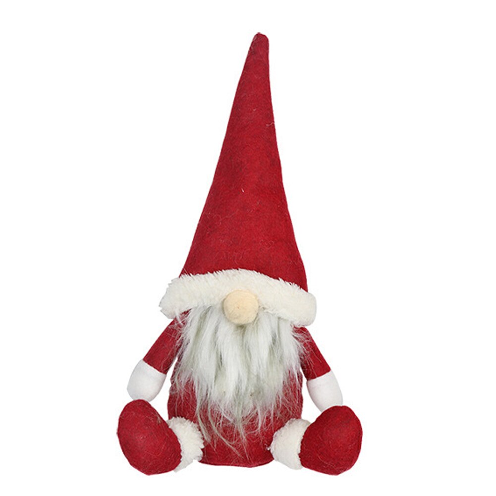 Jul ansigtsløs gnome santa xmas træ hængende indretning julepynt dukke legetøj  dc120: Rød-a
