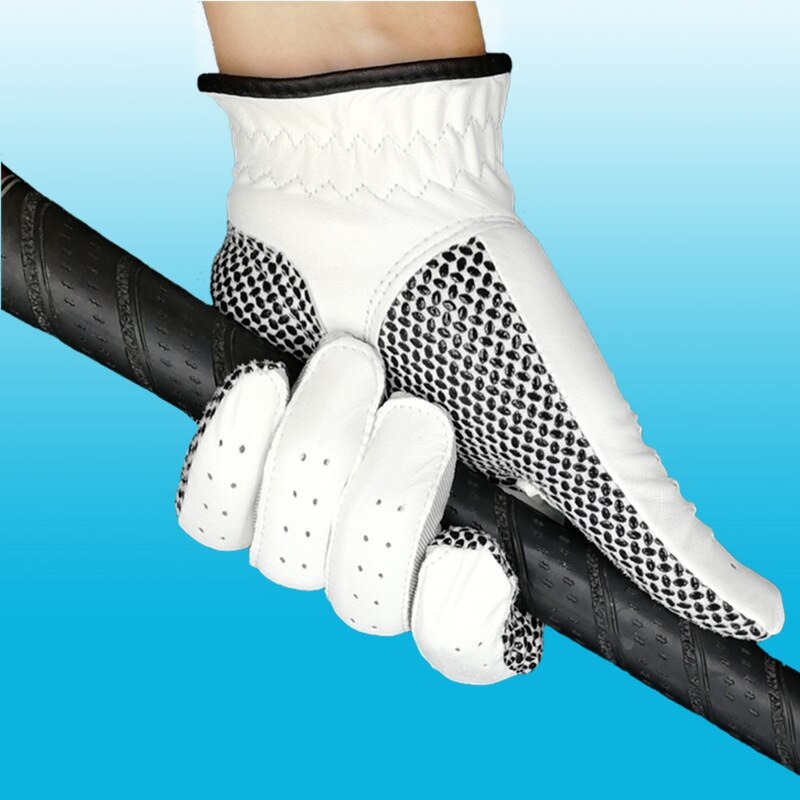 Full Finger Golf Gloves Men Left Right Hand Soft Breathable Sheepskin With Anti-slip Granules Golf Accessories