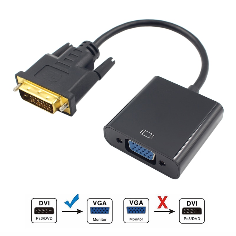 Neue DVI Zu VGA Adapter Kabel 1080P DVI-D Zu VGA Kabel 24 + 1 25 Stift DVI Stecker Auf 15 Stift VGA Buchse Video Konverter Für PC Anzeige